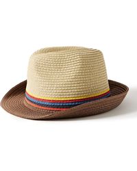 Paul Smith - Striped Braided Straw Trilby Hat - Lyst