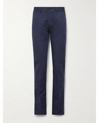 Massimo Alba - Mauko schmal und gerade geschnittene Hose aus Twill aus einer Baumwoll-Leinenmischung - Lyst