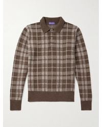 Ralph Lauren - Checked Brushed Cashmere Polo Shirt - Lyst
