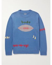 Bode - Spirit Intarsia-Knit Pima Cotton And Merino Wool-Blend Sweater - Lyst