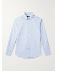 dunhill - Gestreiftes Hemd aus einer Baumwoll-Kaschmirmischung mit Button-Down-Kragen - Lyst