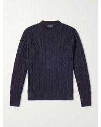 dunhill - Cable-knit Cotton Sweater - Lyst