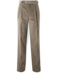 James Purdey & Sons - Straight-Leg Pleated Cotton-Blend Corduroy Trousers - Lyst