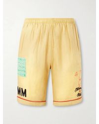 Paly Hollywood - Montauk Embroidered Printed Corduroy-linen Shorts - Lyst