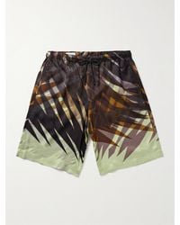 Dries Van Noten - Straight-leg Printed Shell Drawstring Shorts - Lyst