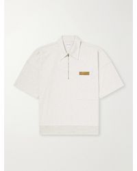 Bottega Veneta - Intrecciato Leather-Trimmed Cotton-Jersey Polo Shirt - Lyst