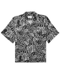 4SDESIGNS - Camp-collar Logo-appliquéd Floral-print Crepe Shirt - Lyst