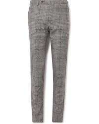 Incotex - Slim-fit Tapered Prince Of Wales Checked Virgin Wool-blend Trousers - Lyst