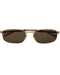 Gucci - Bamboo Square-Frame-Tone And Acetate Sunglasses - Lyst