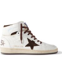 Golden Goose - Sky Star Distressed Leather High-top Sneakers - Lyst