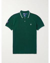 Polo Ralph Lauren - Wimbledon Logo-embroidered Cotton-piqué Polo Shirt - Lyst