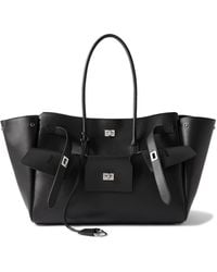 Balenciaga - Bel Air Logo-Debossed Leather Tote Bag - Lyst