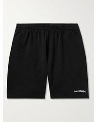 Balenciaga - Gerade geschnittene Shorts aus Baumwoll-Jersey mit Logoprint - Lyst