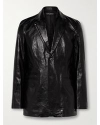 Our Legacy - Opening Slim-fit Crinkled-leather Blazer - Lyst