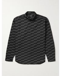Balenciaga - Oversized Button-down Collar Logo-print Cotton-poplin Shirt - Lyst