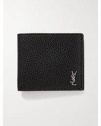 Saint Laurent - Tiny Cassandre Logo-appliquéd Full-grain Leather Billfold Wallet - Lyst