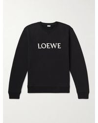 Loewe - Crewneck Brand-embroidered Cotton-jersey Sweatshirt - Lyst