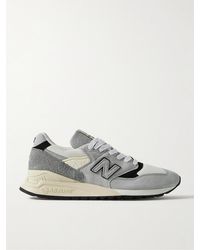 New Balance - 998 Leather And Rubber-trimmed Suede And Mesh Sneakers - Lyst