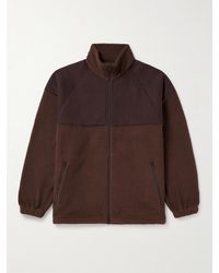 Beams Plus - Mil Panelled Cotton-jersey And Fleece Zip-up Jacket - Lyst