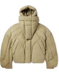 Entire studios - Xm Cropped Quilted Cotton-blend Shell Hooded Down Jacket - Lyst