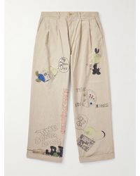 Kapital - Ivy Wide-leg Pleated Printed Cotton-corduroy Trousers - Lyst