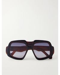 Loewe - Anagram Havana Geometric Acetate Sunglasses - Lyst
