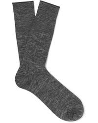 MR P. Mélange Cotton-blend Socks - Gray