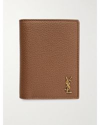 Logo-Embellished Upcycled Cross-Grain Leather Bifold Wallet