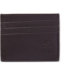 Brunello Cucinelli - Logo-Debossed Leather Cardholder - Lyst