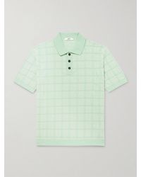 MR P. - Checked Organic Cotton-Blend Jacquard Polo Shirt - Lyst