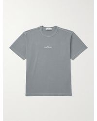 Stone Island - Logo-Embroidered Cotton-Jersey T-Shirt - Lyst