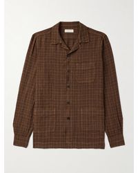 Boglioli - Camp-Collar Checked Linen Overshirt - Lyst