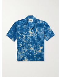 Corridor NYC - Convertible-collar Tie-dyed Cotton And Linen-blend Shirt - Lyst