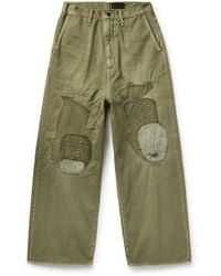 Kapital - Katsuragi Port Wide-leg Patchwork Distressed Cotton-twill Trousers - Lyst