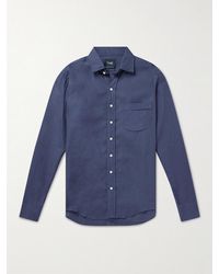 Drake's - Crinkled Linen-Gauze Shirt - Lyst