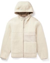 ZEGNA - Leather-trimmed Shearling Hooded Jacket - Lyst