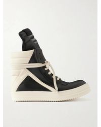 Rick Owens - Geobasket Panelled Leather And Rubber Sneakers - Lyst