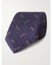 Gucci - Cravatta in seta jacquard con logo ricamato - Lyst
