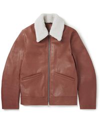 Paul Smith - Shearling-Trimmed Leather Jacket - Lyst
