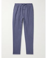 Altea - Tapered Linen Drawstring Trousers - Lyst