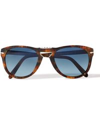 Persol - Steve Mcqueen Round-frame Folding Tortoiseshell Acetate Sunglasses - Lyst