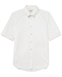McQueen - Brad Pitt Button-Down Collar Cotton-Blend Poplin Shirt - Lyst