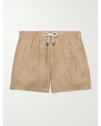 Canali - Straight-Leg Mid-Length Printed Swim Shorts - Lyst