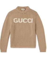 Gucci - Logo-intarsia Wool Sweater - Lyst