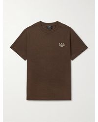 A.P.C. - Logo-Embroidered Cotton-Jersey T-Shirt - Lyst