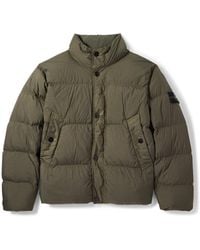 Stone Island - Logo-appliquéd Garment-dyed Quilted Crinkle Reps Down Jacket - Lyst