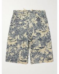 Acne Studios - Gerade geschnittene Jeansshorts mit Jacquard-Logomuster in Distressed-Optik - Lyst