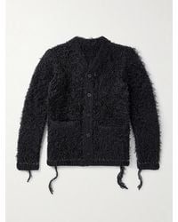 Sacai - Distressed Brushed-Knit Cardigan - Lyst