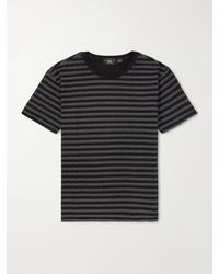 RRL - Striped Cotton-Jersey Jacquard T-Shirt - Lyst