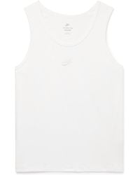 Nike - Premium Essentials Logo-embroidered Cotton-jersey Tank Top - Lyst